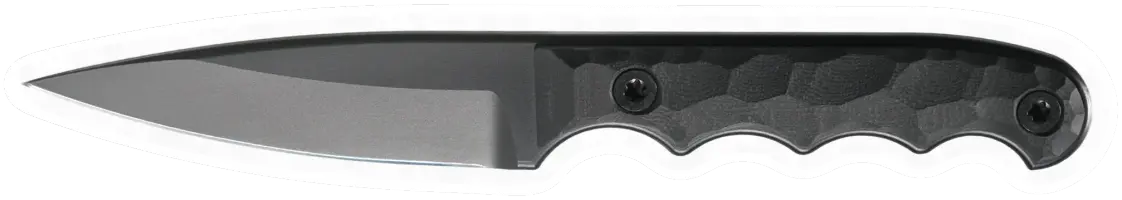 Erdems Compliance Edge Knives Henchman, Blackout, Black G10, geöffnet, Seitenansicht, als Papiersticker