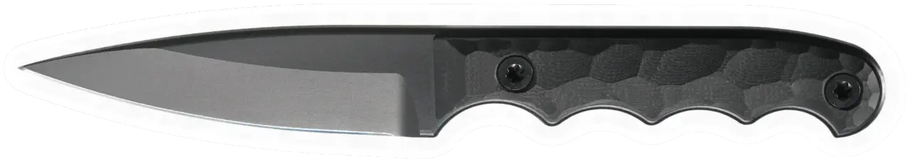 Erdems Compliance Edge Knives Henchman, Blackout, Black G10, geöffnet, Seitenansicht, als Papiersticker