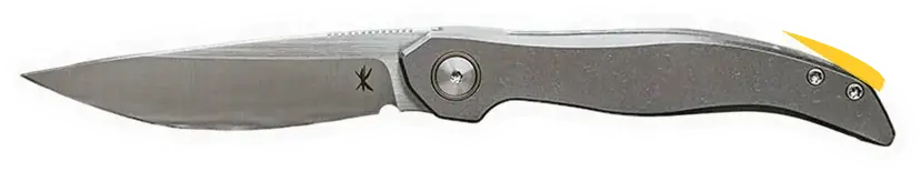 Erdems Keanison Knives Fido, Satin / Ti, geöffnet, Seitenansicht, als Papiersticker