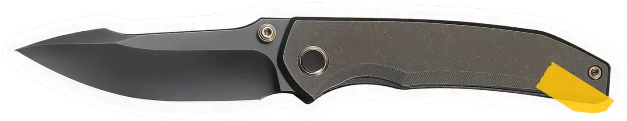 Erdems WE Knife Ryson, Bronze Titanium, Polished, geöffnet, Seitenansicht, als Papiersticker