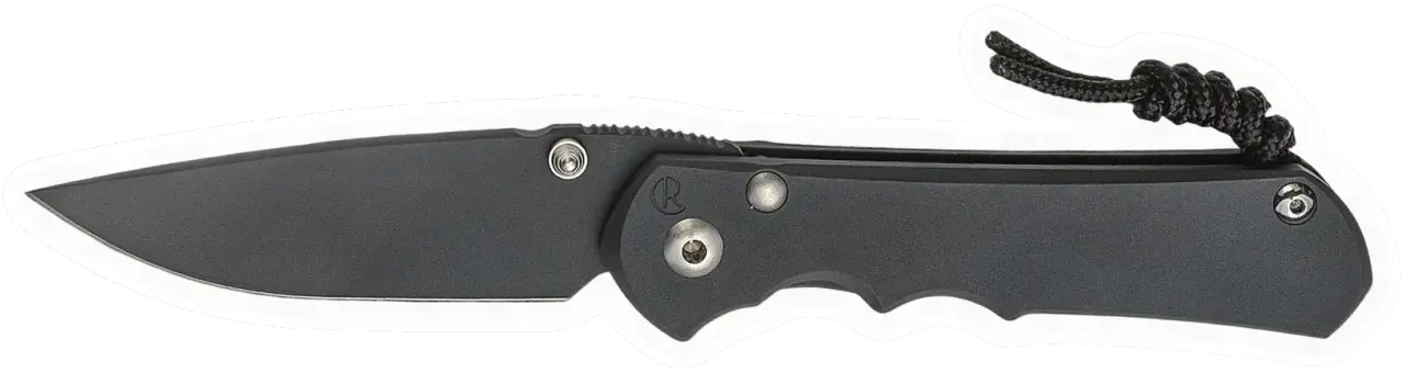 Erdems Chris Reeve Knives Inkosi, Double Lugs, geöffnet, Seitenansicht, als Papiersticker