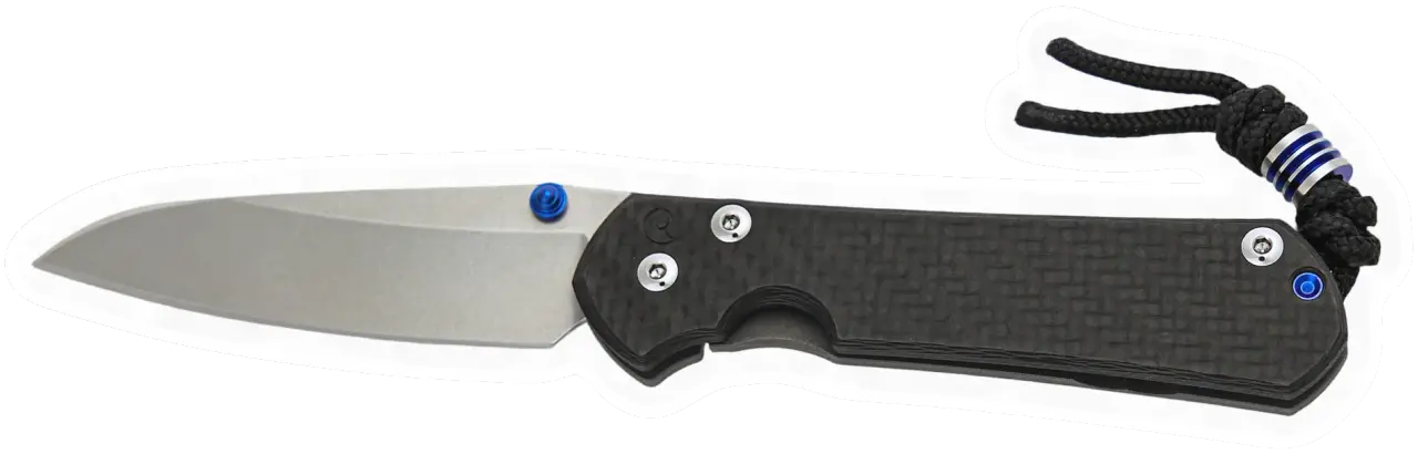 Erdems Chris Reeve Knives Sebenza 31, geöffnet, Seitenansicht, als Papiersticker