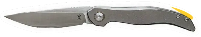 Erdems Keanison Knives Fido, Satin / Ti, geöffnet, Seitenansicht, als Papiersticker