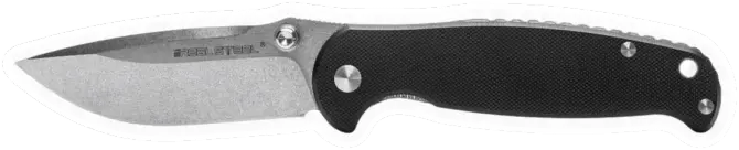 Erdems Real Steel H6, Blue Sheep, Stonewashed Blade, Black Handle, geöffnet, Seitenansicht, als Papiersticker