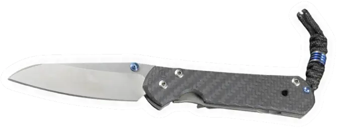Erdems Chris Reeve Knives Sebenza 21, geöffnet, Seitenansicht, als Papiersticker