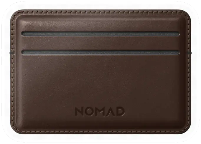 Erdems Nomad Card Wallet, Rustic Brown, Vorderseite, als Papiersticker