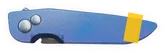 Erdems Grimsmo Fjell Nr. 0803 zugeklappt, blau eloxierter Titangriff mit feinen Rillen, als Papiersticker